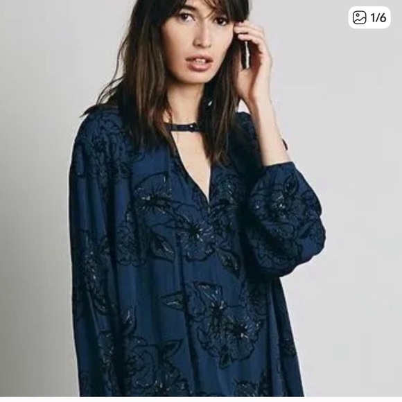 Free People Blue Floral Dress - Picture 6 of 7